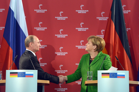 El mandatario ruso se reunión con Angela Merkel e inauguró la Feria de Hannover. Fuente: Vostock Photo