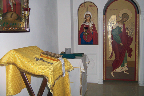 Interior de la parroquia ortodoxa rusa de la Anunciación de la Santísima Virgen, en el barrio de Vallcarca de Barcelona. Fuente: Maite Montroi 