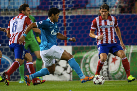 Apesar do gol de Hulk, Zenit não conseguiu evitar a derrota contra o Atlético Foto: fc-zenit.com