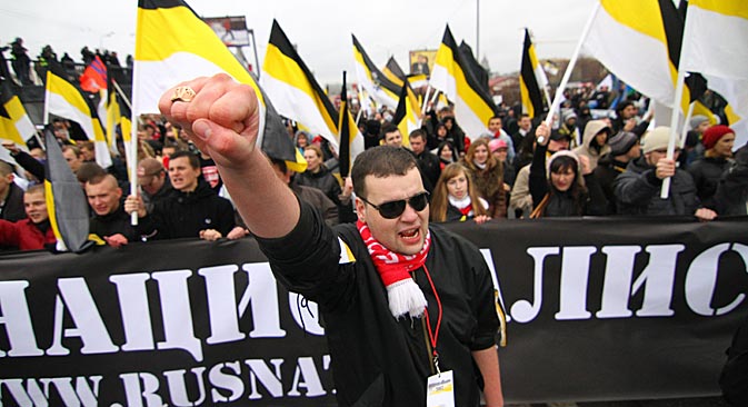 La conocida como Marcha Rusa se celebra cada 4 de noviembre, Día de la Unidad Nacional. Los organizadores esperan reunir 30.000 personas. Fuente: ITAR-TASS