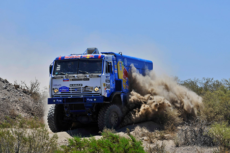 El camión de Kamaz durante Rally Dakar 2014. Fuente: servicio de prensa