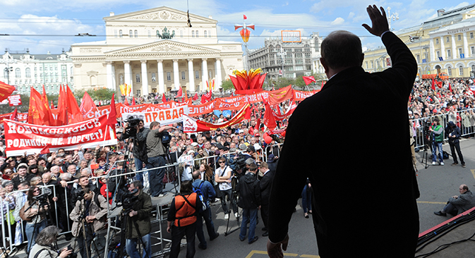 Millones de trabajadores asistían a las manifestaciones del 1 de mayo en todo el país. Fuente: RIA Novosti / Kirill Kalínnikov