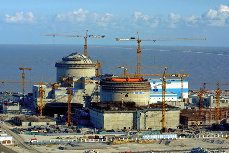 La compañía Rosatom realiza la contrucción de la central nuclear de Tianwan en China. Fuente: Ria Novosti