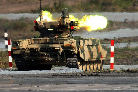 El Ministerio de Defensa descarta por ahora la compra del vehículo BMPT de apoyo a los tanques. Fuente: Konstantín Zavrazhin / RG