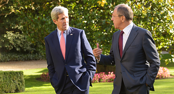 Serguéi Lavrov y John Kerry se reunieron en París. Fuente: Eduard Pesov/Ministerio de Asuntos Exteriores de la Federación de Rusia. 