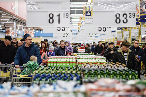 En 2014 los precios de los alimentos crecieron un 16,4% en Rusia. Fuente: RIA Novosti.