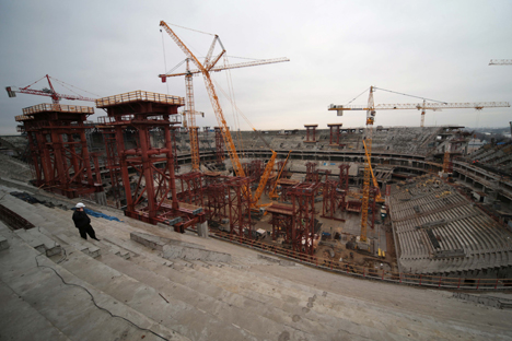 La construcción del estadio Zenit Arena. Fuente: Ígor Russak / Ria Novosti