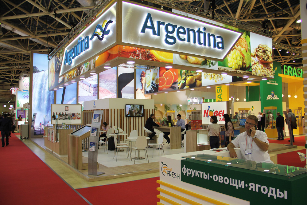 Estande da Argentina na feira World Food Moscow