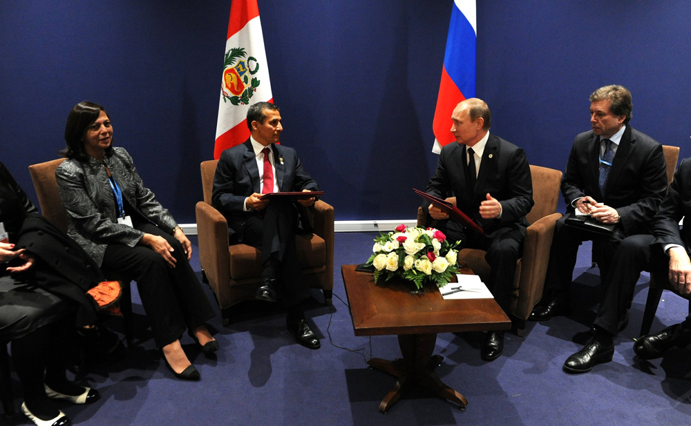 Encuentro de Vladímir Putin y Ollanta Humala en noviembre del 2015. 