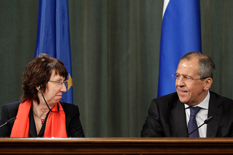 À la veille de son voyage au Luxembourg, Sergueï Lavrov a écrit à Catherine Ashton une lettre pour lui demander d’influencer les membres indécis de l'UE. Crédit : Reuters/Vostock Photo