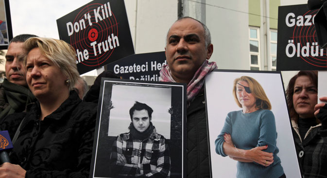Selon le PEC, ces cinq dernières années dans le monde, deux journalistes ont été tués chaque semaine. Crédit : AP