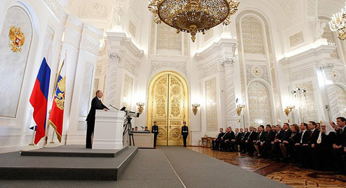 Certains analystes politiques ont considéré que l'intervention de Vladimir Poutine "fixait des axes précis pour le développement de la Russie dans un proche avenir". Crédit photo : RIA Novosti