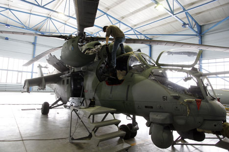 Les livraisons comprendraient les hélicoptères Mi-35 (sur la photo) et Mi-17. Crédit : Itar-Tass