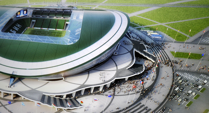 Les installations de Kazan et de Sotchi seront mises en service en premier lieu. Sur la photo, le stade Kazan Arena. Crédit : Itar-Tass