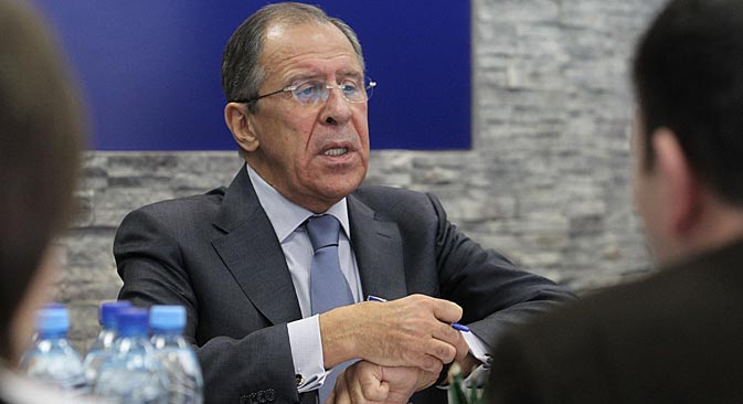 Sergueï Lavrov est convaincu que la prochaine présidence russe au G8 « sera l’occasion de promouvoir l’accord des principaux acteurs mondiaux sur les principales normes de résolution de conflits ». Crédit : RG