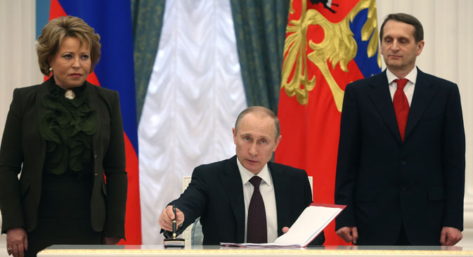 Dans son discours, Poutine a fait comprendre que la Russie se comportera désormais comme les Etats-Unis. Crédit : AP