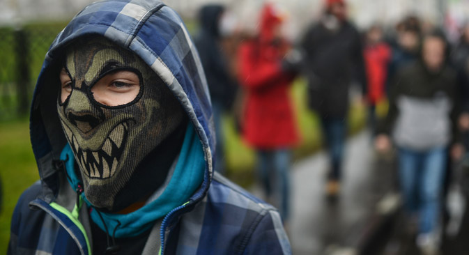 Un participant à la "Marche russe", 2013. Crédit : Vladimir Astapkovitch/RIA Novosti