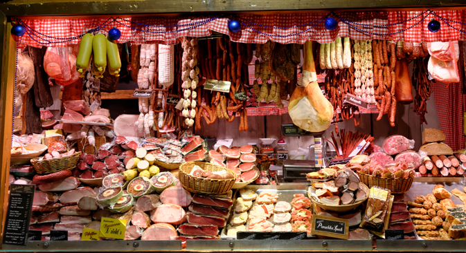 La Russie représente 9% seulement des exportations espagnoles et 6% des exportations italiennes de bœuf congelé, 6% des exportations allemandes de porc et de fruit secs. Crédit : Shutterstock/Legion-Media