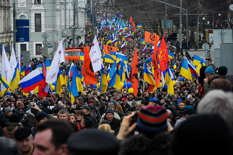 La dernière en date s’est tenue le 15 mars dernier, alors que l’Ukraine était encore loin de toute opération militaire. Source : page Facebook de la marche pour la paix du 21 septembre