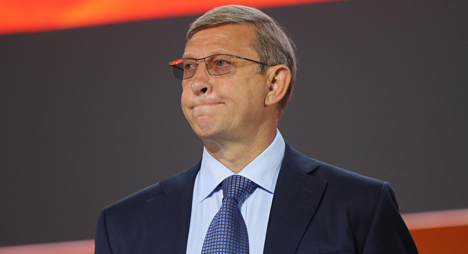 16 juin 2014 : Vladimir Evtouchenkov lors du 21ème Congrès mondial du pétrole à Moscou. Crédit : Getty Images/Fotobank