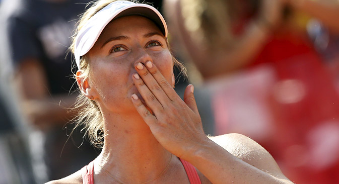 Maria Sharapova après sa victoire à Rome. Crédit : Reuters