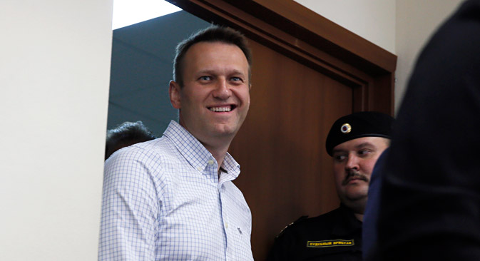 Alexeï Navalny au tribunal Lioublinski. Crédit : EPA