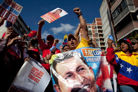 Demonstracije podrške predsjedniku Chavezu u Caracasu. Izvor: AP.