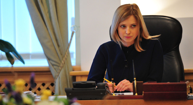 Vrhovni savjet Krima je 11. ožujka 2014. državnom tužiteljicom Republike Krim imenovao tridesettrogodišnju Nataliju Poklonsku. Izvor: ITAR-TASS