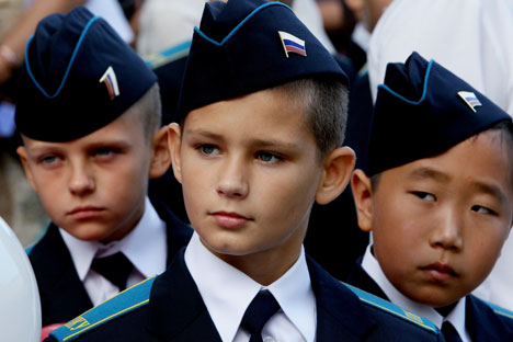 Korps taruna militer juga dibekali dengan mata pelajaran moral, karena mereka kelak akan menjadi para elit untuk angkatan bersenjata Rusia. Foto: RIA Novosti