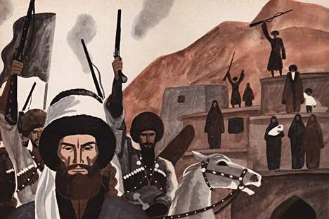 An illustration to Tolstoy's "Hadji Murat." Source: Baki Urmanche