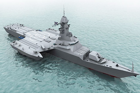Amerika telah membuat kapal tempur tipe ini, begitu pula Inggris, bahkan Tiongkok sudah menggunakan kapal ini untuk militer mereka. Foto: TV Zvezda