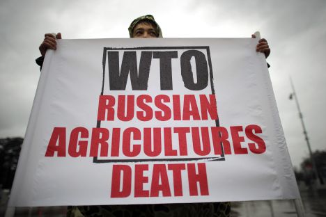 Some protests against Russia's accession to WTO within the country hasn't prevented State Duma from ratifying the protocol on Russia's membership in the world trade organization. Source: AFP / East News