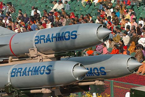 The BrahMos supersonic cruise missile, a precision-strike weapon with a range of around 290 km. Source: Reuters / Vostok-Photo