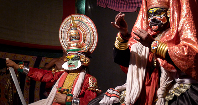 Kutiyattam is traditionally performed in Hindu Temples in Kerala. Source: Press Photo