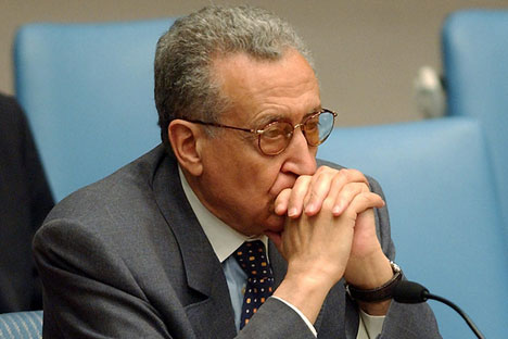 UN-Arab League envoy Lakhdar Brahimi arrived in Moscow on Monday for his one-day trip. Source: EPA