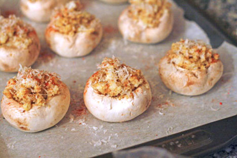 Baked stuffed mushrooms. Source: Press Photo