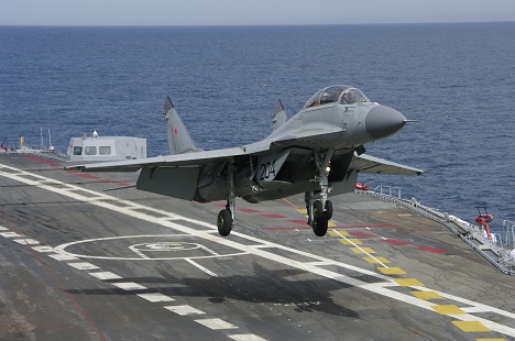 The MiG-29KUB is a naval variant of the MiG-29 land-based fighter. Source: MiG Corporation