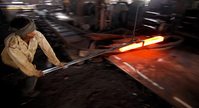 India’s position on the international steel market is also under threat. Source: AP
