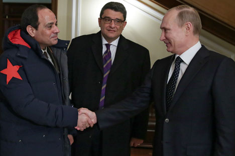 Russian President Vladimir Putin and his Egyptian counterpart announced in early February that the two countries plan to jointly build Egypt's first nuclear power plant, as well as boost trade relations and investments. Source: RIA Novosti/Mihail Medzel