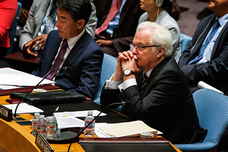 Russian Ambassador to the UN Vitaly Churkin: 'The position that we took today has nothing to do with the promotion of impunity.' Source: Reuters
