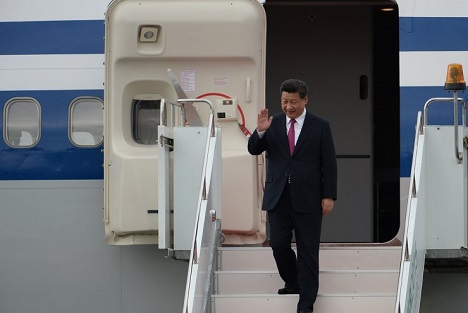 President of the People’s Republic of China Xi Jinping arrives for the BRICS and SCO summits at Ufa International Airport. Source: BRICS2015.ru
