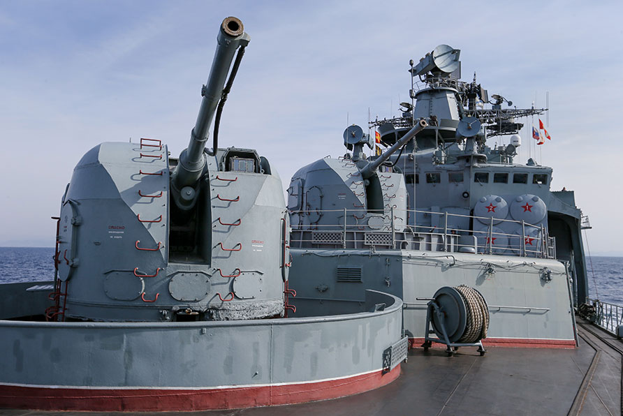 The warships are armed with anti-submarine, anti-ship missiles and sea-based air defense system, known as Kinzhal (NATO reporting name SA-N-9 Gauntlet).