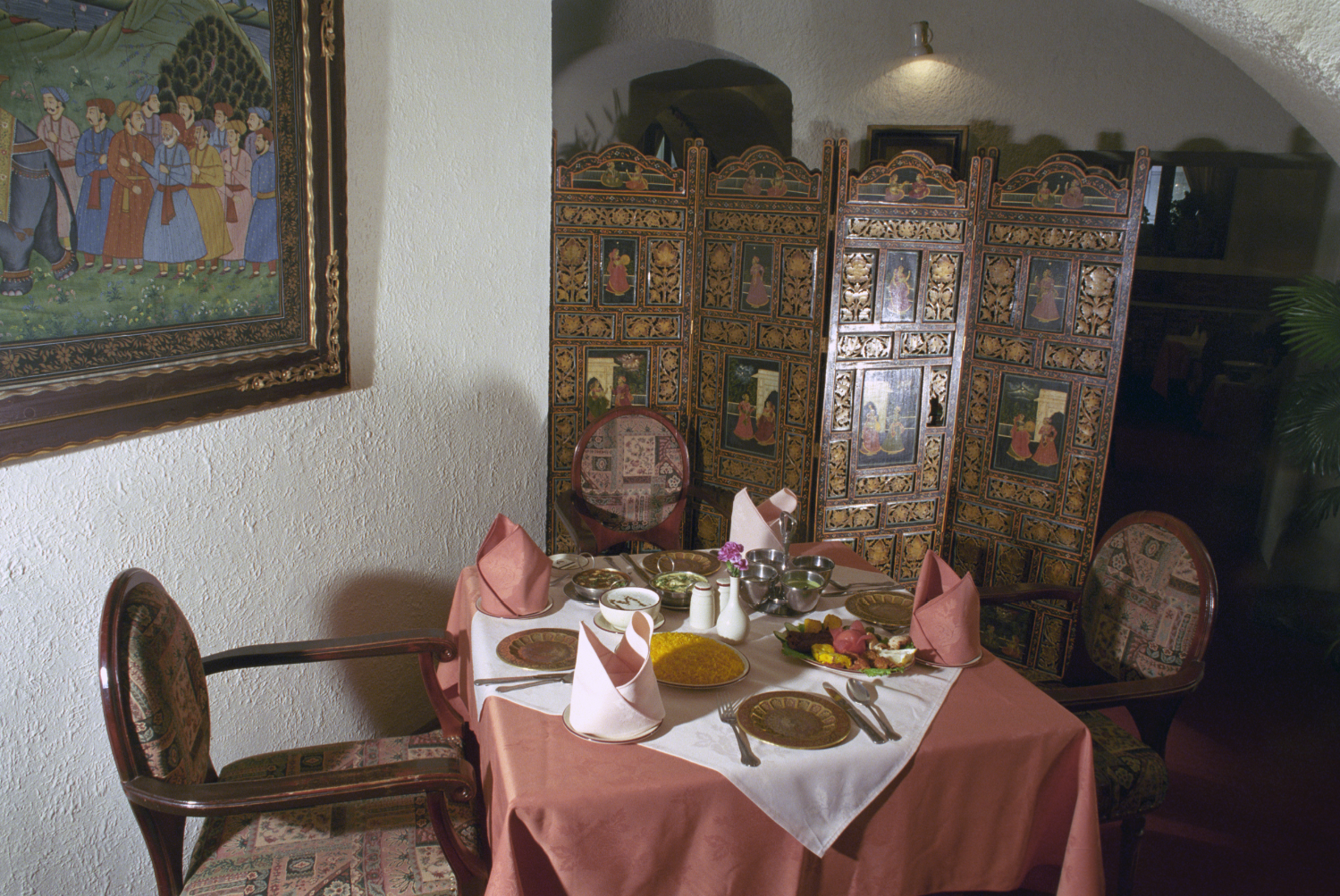 Interior of the Indian restaurant Maharaja in Moscow.