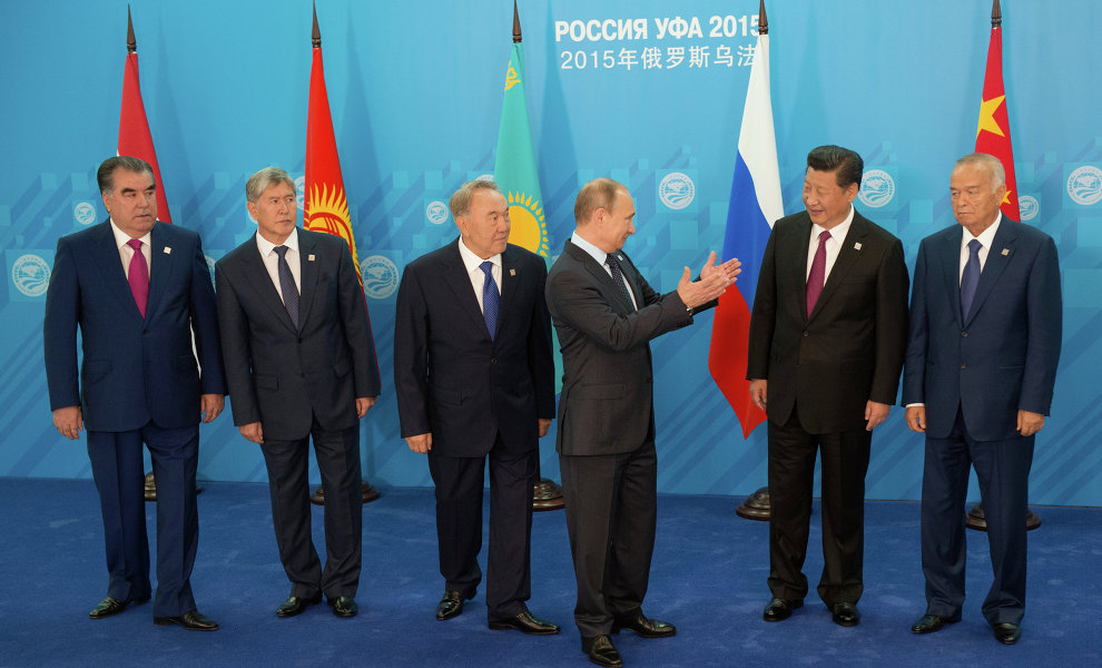 SCO leaders during the 2015 summit in Ufa.