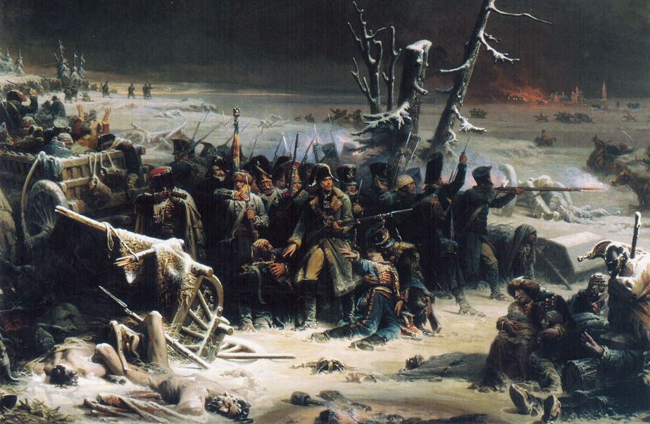 Adolphe Yvon. Marshal Ney supporting the rear guard during the retreat from Moscow (1856)