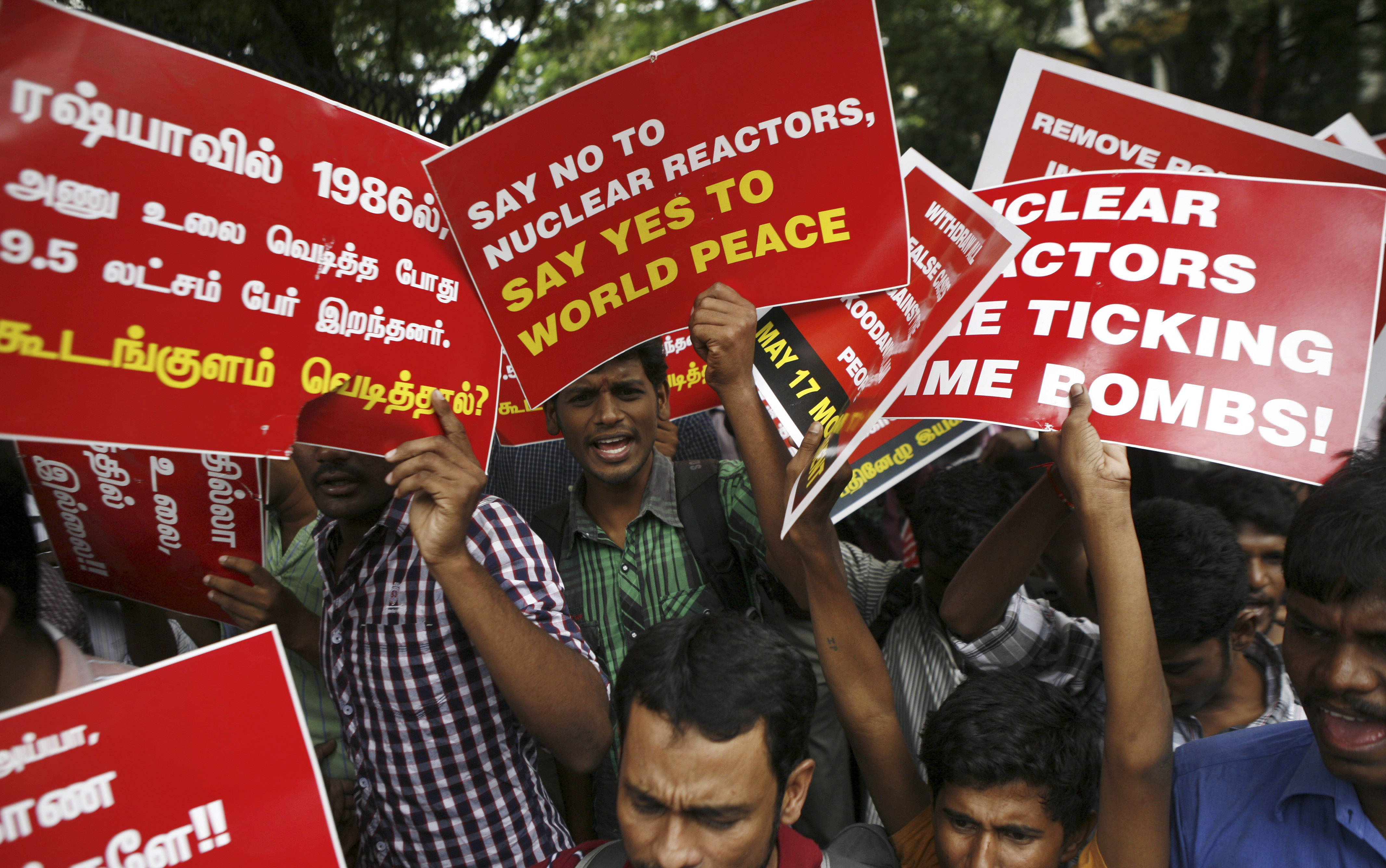 Anti-nuclear energy protestors in Chennai. Source: AP