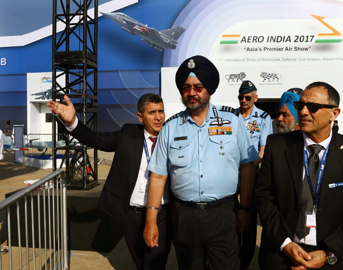 Indian Air Chief Marshal Birender Singh Dhanoa at Aero India 2017.