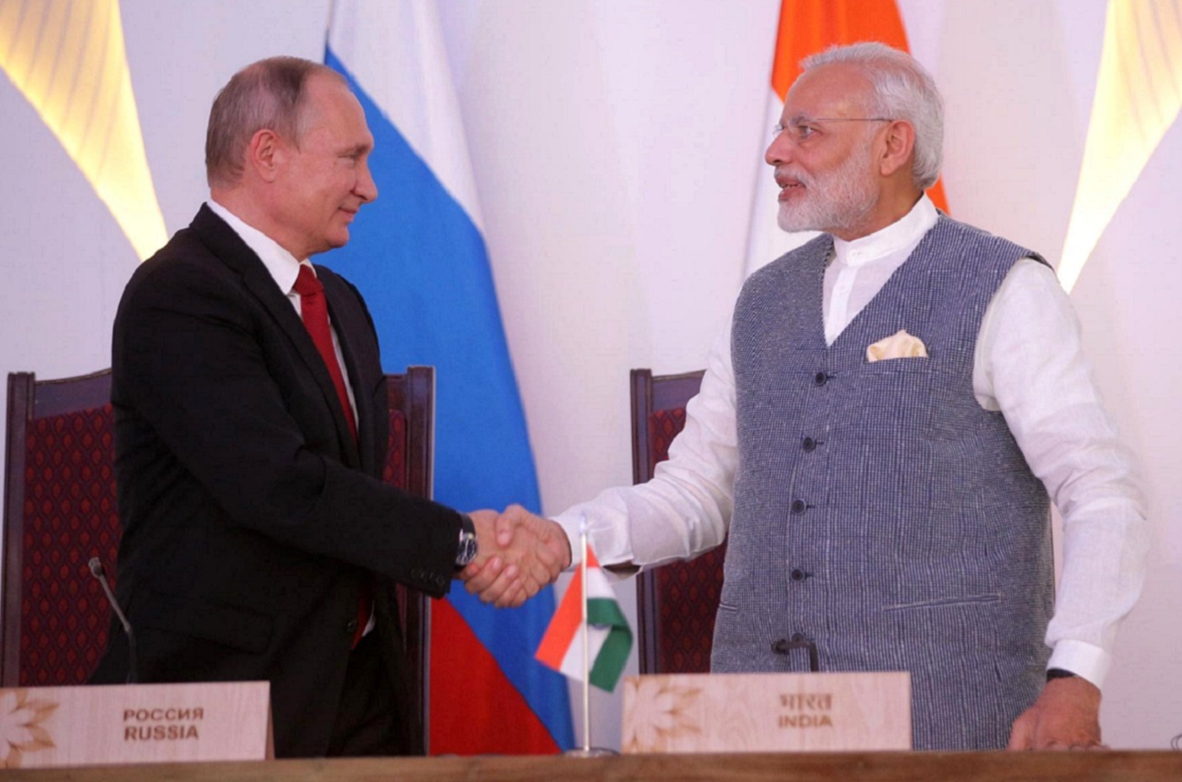 Vladimir Putin and Narendra Modi praise the strategic partnership between Moscow and New Delhi. Source: Kremlin.ru