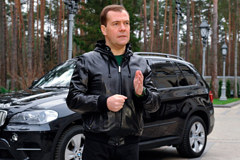 Il premier russo Dmitri Medvedev, grande fan di Twitter (Foto: Ap)