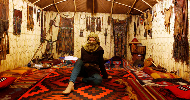 All'interno della grande jurta del Museo delle culture nomadi di Mosca (Foto: Vadim Kantor)
